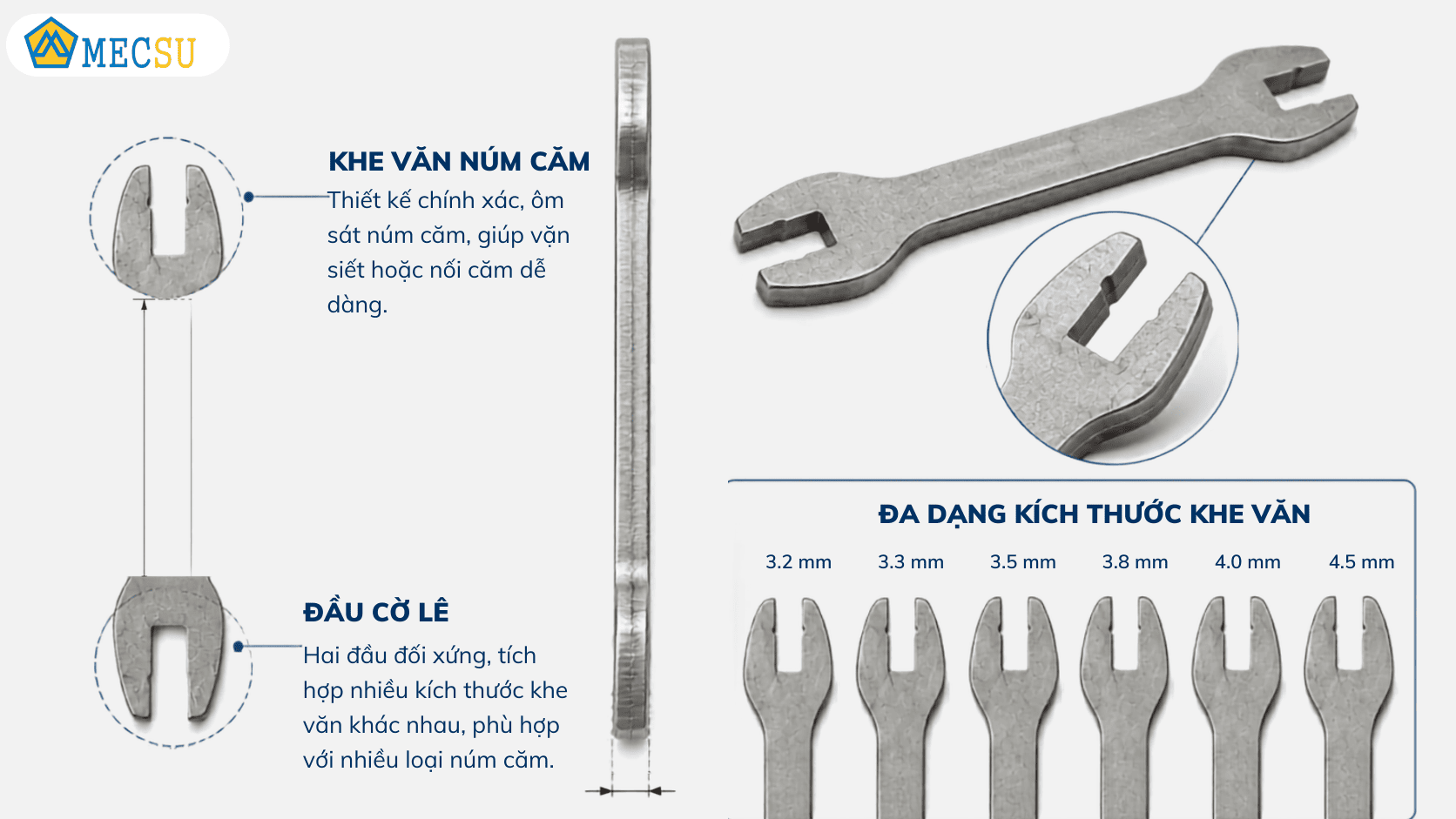 Cấu tạo chi tiết của cờ lê rút căm